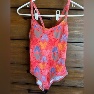 Hanna Andersson Coral and Multicolor One Piece Swimsuit